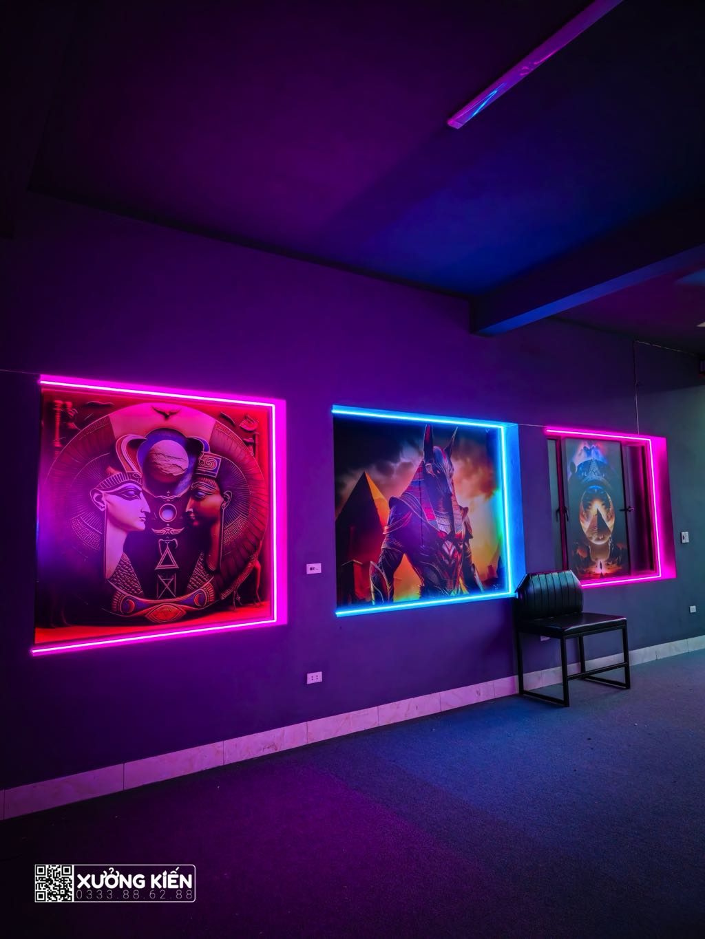 Hình Trang Trí Quán Bida Đẹp Dự Án Yakuza Billiards Bắc Giang 3 tranh neon quán bida