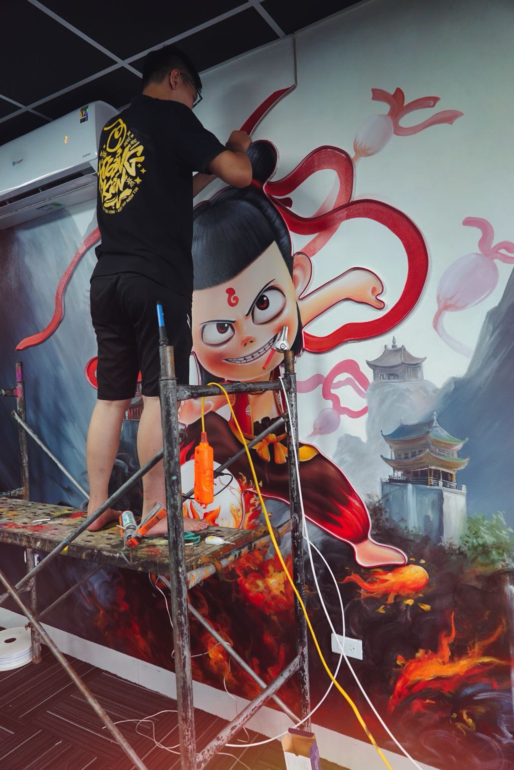 Vẽ Tranh Tường Kết Hợp Đèn Neon Cho Quán Bida Natra - Đan Phượng 8 Tranh tường kết hợp đèn neon quán bida Natra - hình ảnh 4