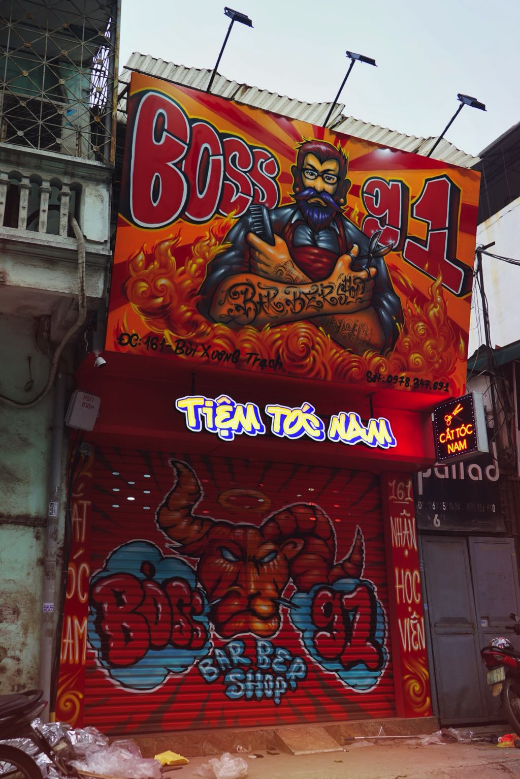 Vẽ Graffiti Cho Barbershop Boss 91 9 graffiti cho barbershop