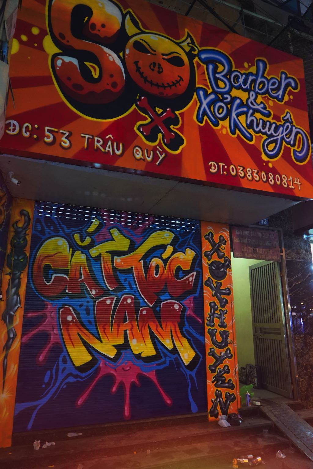 Biển Barbershop Sọ Thiết Kế Biển Hiệu Graffiti Cá Tính 5 hình ảnh thi công barbershop sọ thiết kế biển hiệu graffiti cá tính