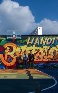 tranh graffiti cho sân bóng rổ