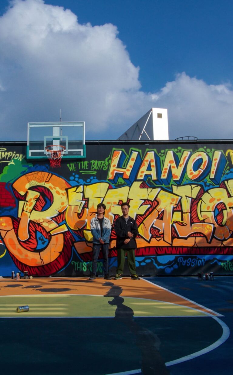 tranh graffiti cho sân bóng rổ