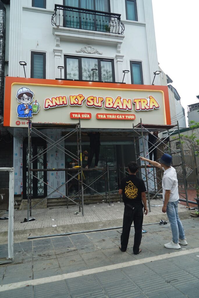 Thi Công Biển Hiệu Quán Trà Tại Hà Nội | Xưởng Kiến 9 DSC01403