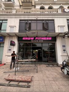 Dự án 2 Bảng hiệu phòng gym Grow Fitness Private Gym đã lắp tại mặt tiền Vinhomes Smart City